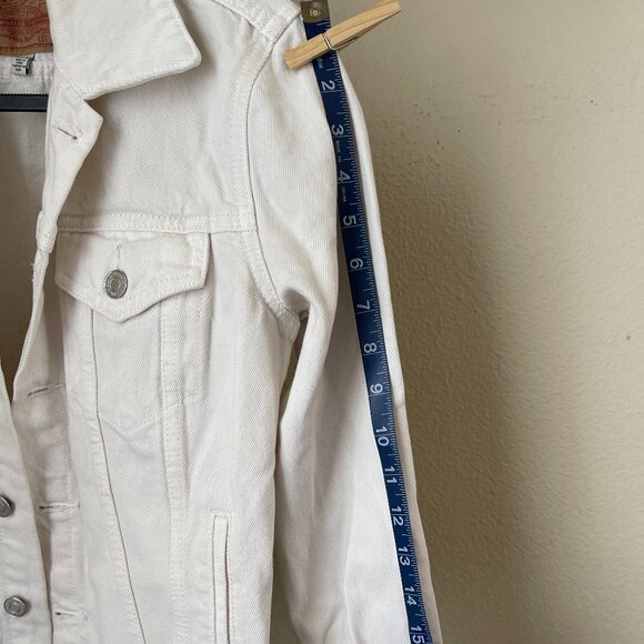 Lucky Brand XS White Tomboy Trucker Denim Jacket Summer Layer - Picture 9 of 12